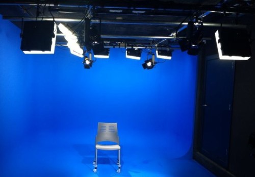 Probando la iluminación en la caja azul